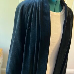 JS COLLECTION BLACK Pleated Buttonless Coat